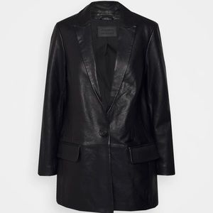 AllSaints Ren Leather Blazer - Brand New